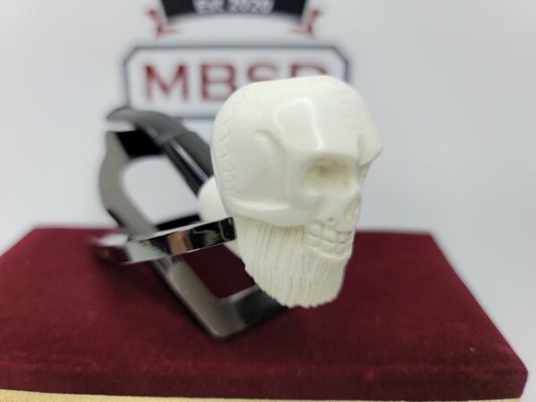 Small Hand Carved Block Meerschaum Pipe Of Skull 4.25" long, w/ Box [SOLD OUT] - Image 3