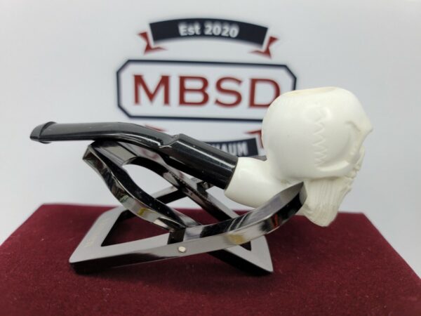 Small Hand Carved Block Meerschaum Pipe Of Skull 4.25" long, w/ Box [SOLD OUT] - Image 4