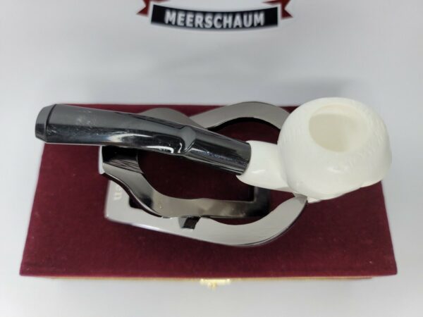 Small Hand Carved Block Meerschaum Pipe Of Skull 4.25" long, w/ Box [SOLD OUT] - Image 5