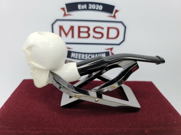 Small Hand Carved Block Meerschaum Pipe Of Skull 4.25" long, w/ Box [SOLD OUT] - Image 7