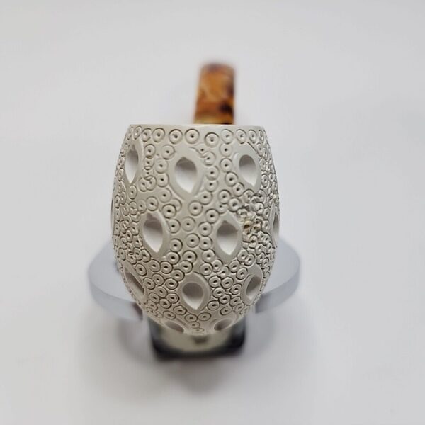 Small Lattice Bent Billiard Block Meerschaum Tobacco Smoking Pipe, Case, New [SOLD OUT] - Image 8