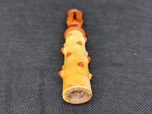 Unique Antique Block Meerschaum Cigar Holder With Butterscotch Amber Stem [SOLD OUT] - Image 7