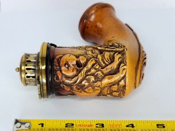 Antique Meerschaum Tobacco Pipe Bowl, Hunting Lion Scene, Hallmark 1851, J.H. [SOLD OUT] - Image 11