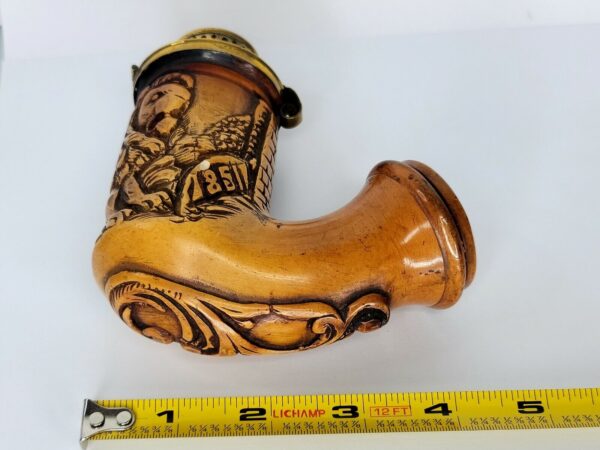 Antique Meerschaum Tobacco Pipe Bowl, Hunting Lion Scene, Hallmark 1851, J.H. [SOLD OUT] - Image 10