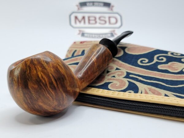 Bennie Joe Pipes Bent Apple Briar Tobacco Pipe, Spanish Briar, Japanese Ebonite [SOLD OUT] - Image 3