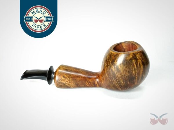 Bennie Joe Pipes Bent Apple Briar Tobacco Pipe, Spanish Briar, Japanese Ebonite [SOLD OUT]