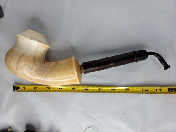 Large Antique 1825 Marbled Block Meerschaum Tobacco Pipe, Cherry Wood Stem [SOLD OUT] - Image 12