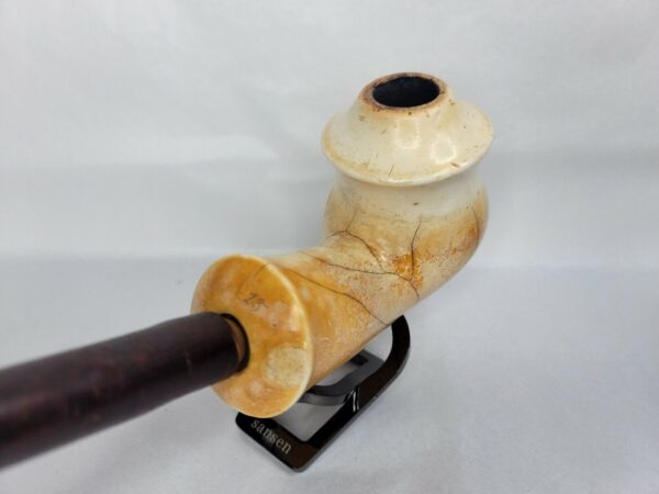 Large Antique 1825 Marbled Block Meerschaum Tobacco Pipe, Cherry Wood Stem [SOLD OUT] - Image 7