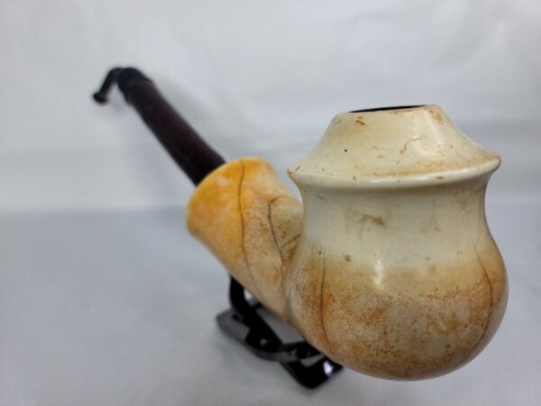 Large Antique 1825 Marbled Block Meerschaum Tobacco Pipe, Cherry Wood Stem [SOLD OUT] - Image 8