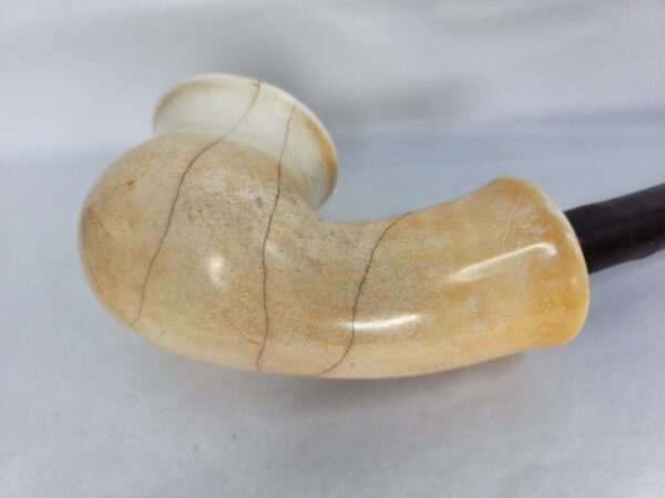 Large Antique 1825 Marbled Block Meerschaum Tobacco Pipe, Cherry Wood Stem [SOLD OUT] - Image 10