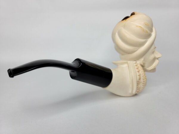 Large Vintage Block Meerschaum Tobacco Pipe Of Turkish Sultan, 4x8" long. - Image 4