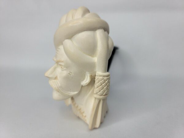 Large Vintage Block Meerschaum Tobacco Pipe Of Turkish Sultan, 4x8" long. - Image 7