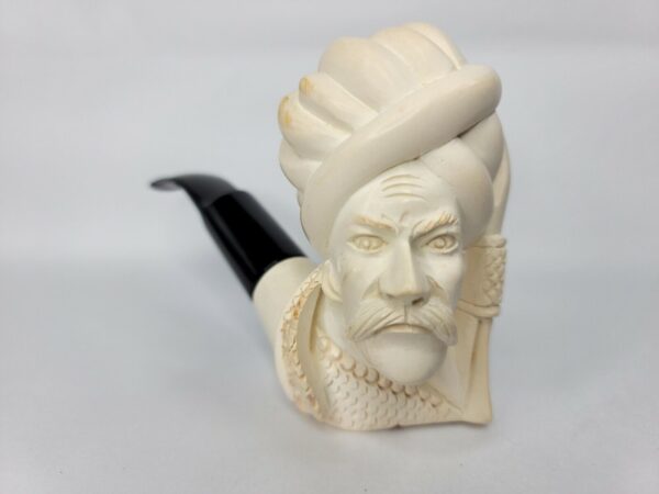 Large Vintage Block Meerschaum Tobacco Pipe Of Turkish Sultan, 4x8" long. - Image 8