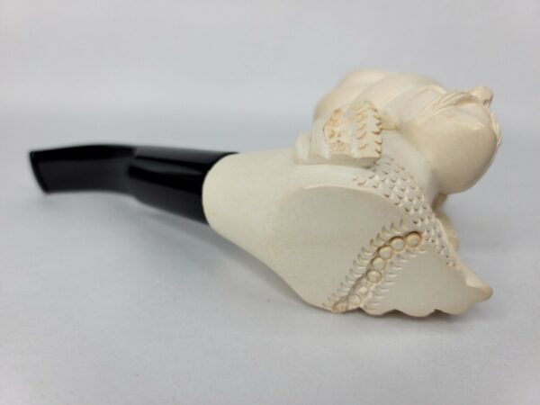Large Vintage Block Meerschaum Tobacco Pipe Of Turkish Sultan, 4x8" long. - Image 9