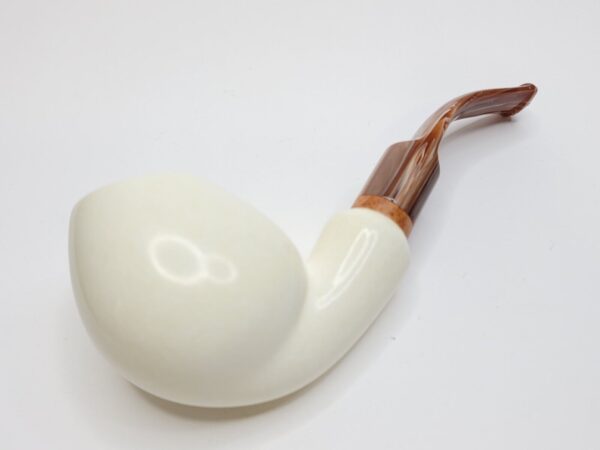 MBSD Meerschaum Bent Blowfish Block Meerschaum Tobacco Pipe, 9mm Filter, Case [SOLD OUT] - Image 11