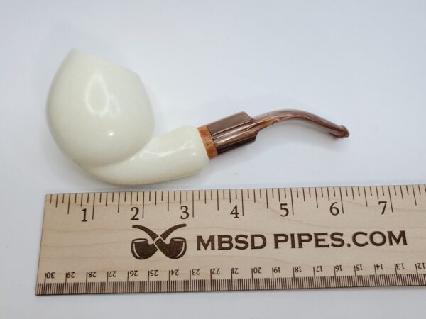 MBSD Meerschaum Bent Blowfish Block Meerschaum Tobacco Pipe, 9mm Filter, Case [SOLD OUT] - Image 15