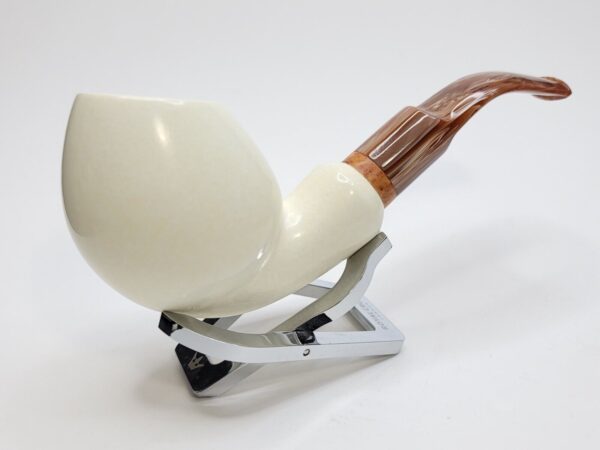 MBSD Meerschaum Bent Blowfish Block Meerschaum Tobacco Pipe, 9mm Filter, Case [SOLD OUT] - Image 6
