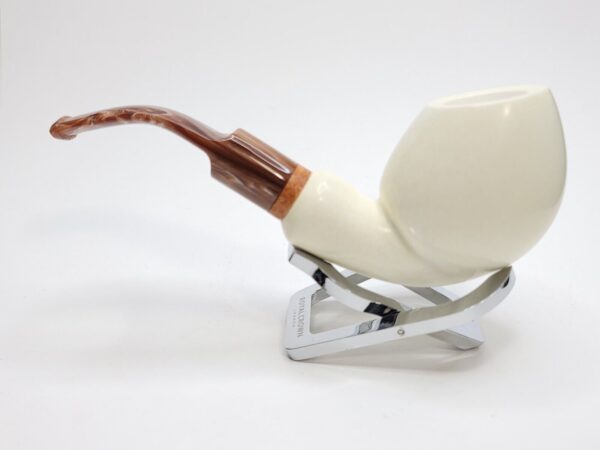 MBSD Meerschaum Bent Blowfish Block Meerschaum Tobacco Pipe, 9mm Filter, Case [SOLD OUT] - Image 7