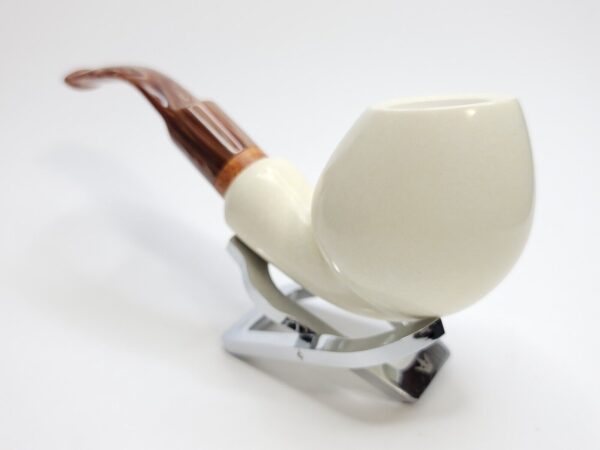 MBSD Meerschaum Bent Blowfish Block Meerschaum Tobacco Pipe, 9mm Filter, Case [SOLD OUT] - Image 8