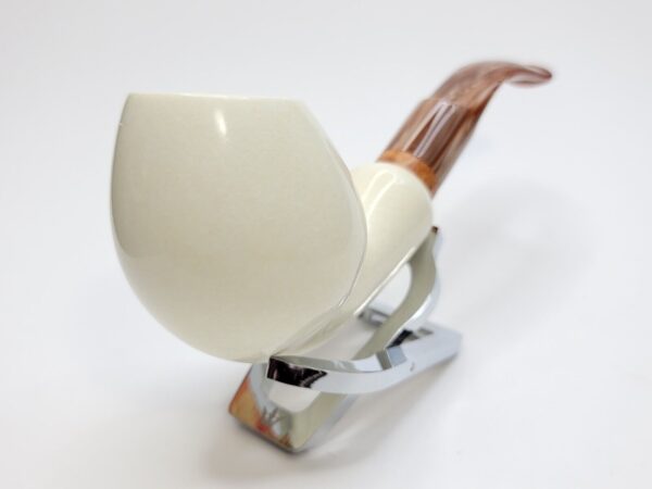 MBSD Meerschaum Bent Blowfish Block Meerschaum Tobacco Pipe, 9mm Filter, Case [SOLD OUT] - Image 9