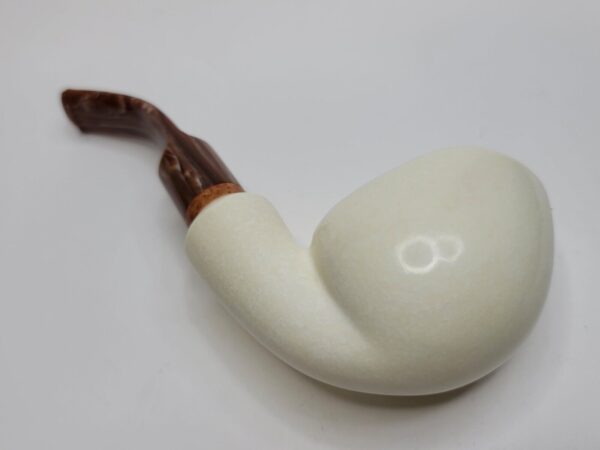 MBSD Meerschaum Bent Blowfish Block Meerschaum Tobacco Pipe, 9mm Filter, Case [SOLD OUT] - Image 10