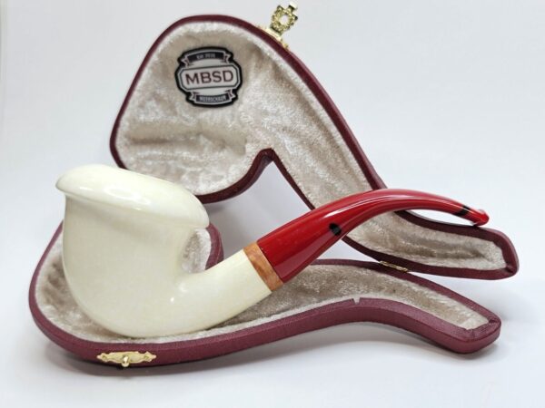 MBSD Meerschaum Bent Calabash Block Meerschaum Tobacco Pipe, High Grade, 9mm... [SOLD OUT] - Image 5