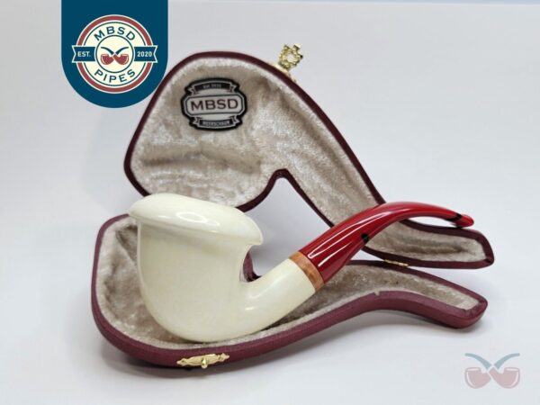 MBSD Meerschaum Bent Calabash Block Meerschaum Tobacco Pipe, High Grade, 9mm... [SOLD OUT]