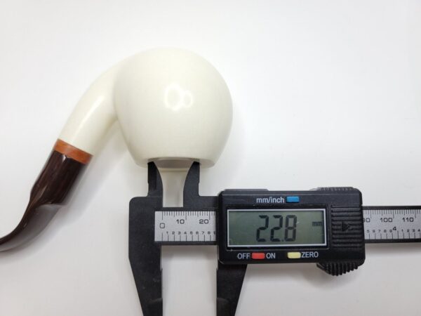 MBSD Meerschaum Deluxe Bent Apple Block Meerschaum Tobacco Pipe, 9mm, Case [SOLD OUT] - Image 16