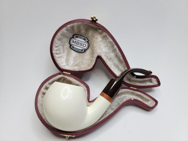 MBSD Meerschaum Deluxe Bent Apple Block Meerschaum Tobacco Pipe, 9mm, Case [SOLD OUT] - Image 3