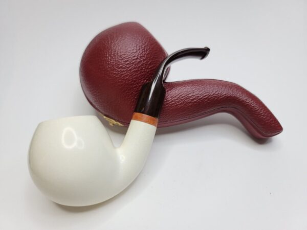 MBSD Meerschaum Deluxe Bent Apple Block Meerschaum Tobacco Pipe, 9mm, Case [SOLD OUT] - Image 5