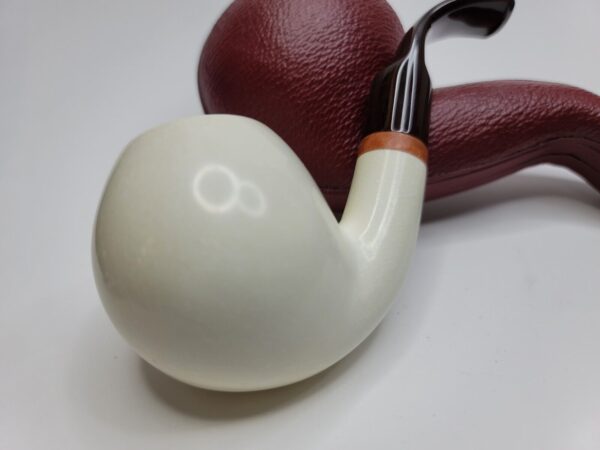 MBSD Meerschaum Deluxe Bent Apple Block Meerschaum Tobacco Pipe, 9mm, Case [SOLD OUT] - Image 6