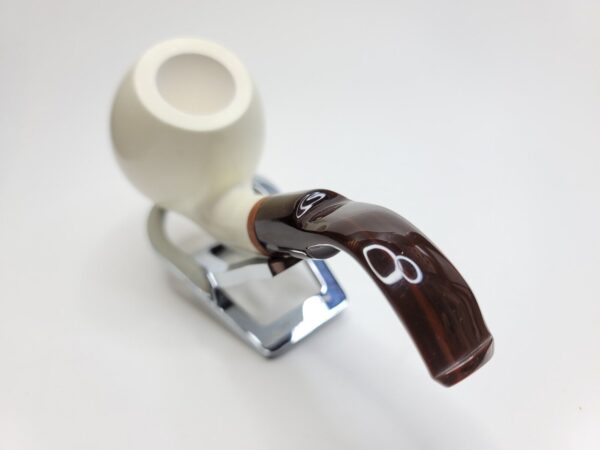 MBSD Meerschaum Deluxe Bent Apple Block Meerschaum Tobacco Pipe, 9mm, Case [SOLD OUT] - Image 10