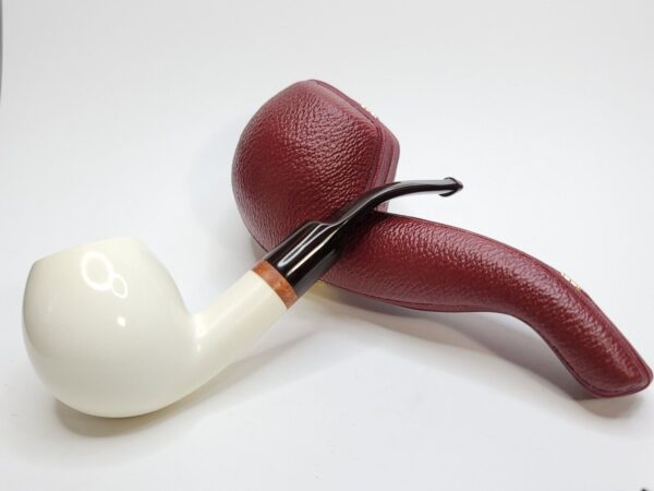 MBSD Meerschaum Deluxe Bent Apple Block Meerschaum Tobacco Pipe, 9mm, Case [SOLD OUT] - Image 6