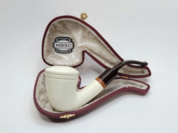 MBSD Meerschaum Deluxe Bent Dublin Block Meerschaum Tobacco Pipe, High Grade 9mm [SOLD OUT] - Image 3