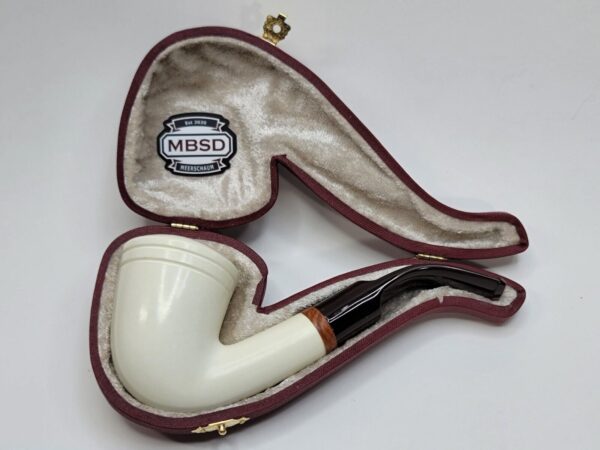 MBSD Meerschaum Deluxe Bent Dublin Block Meerschaum Tobacco Pipe, High Grade 9mm [SOLD OUT] - Image 5