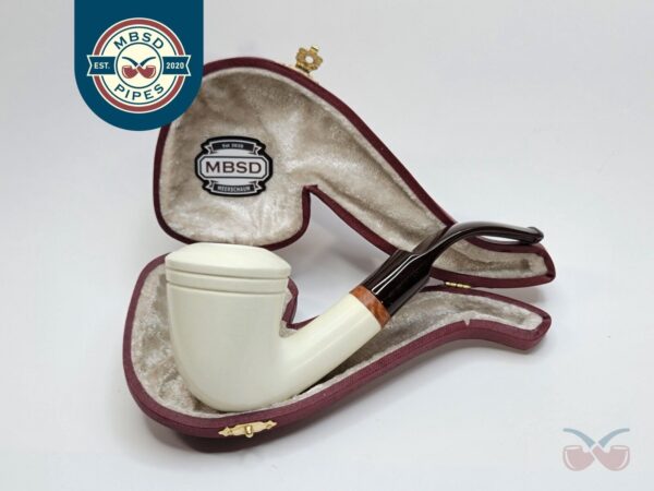 MBSD Meerschaum Deluxe Bent Dublin Block Meerschaum Tobacco Pipe, High Grade 9mm [SOLD OUT]