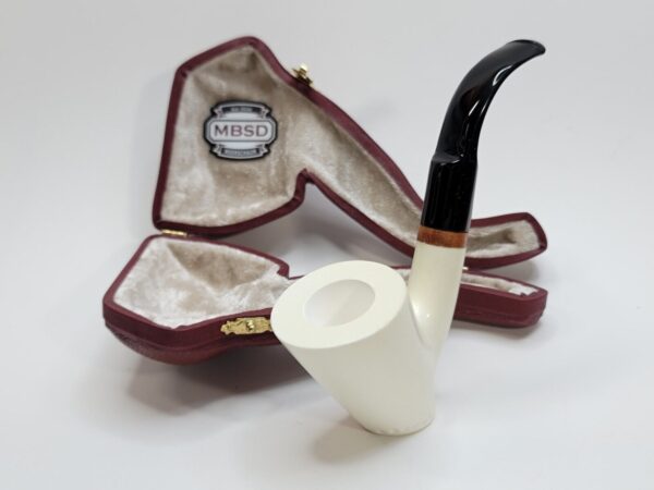 MBSD Meerschaum Deluxe Bent Dublin Sitter Block Meerschaum Tobacco Pipe, 9mm [SOLD OUT] - Image 3