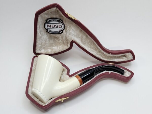 MBSD Meerschaum Deluxe Bent Dublin Sitter Block Meerschaum Tobacco Pipe, 9mm [SOLD OUT] - Image 4