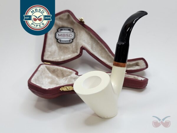 MBSD Meerschaum Deluxe Bent Dublin Sitter Block Meerschaum Tobacco Pipe, 9mm [SOLD OUT]
