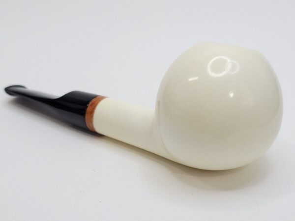MBSD Meerschaum Deluxe Straight Ball Block Meerschaum Tobacco Pipe, 9mm Filter [SOLD OUT] - Image 18