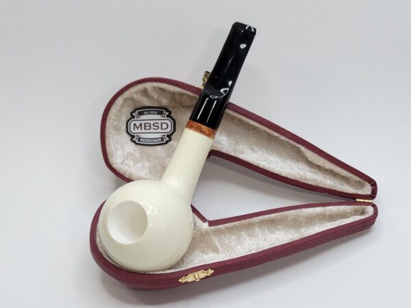 MBSD Meerschaum Deluxe Straight Ball Block Meerschaum Tobacco Pipe, 9mm Filter [SOLD OUT] - Image 3