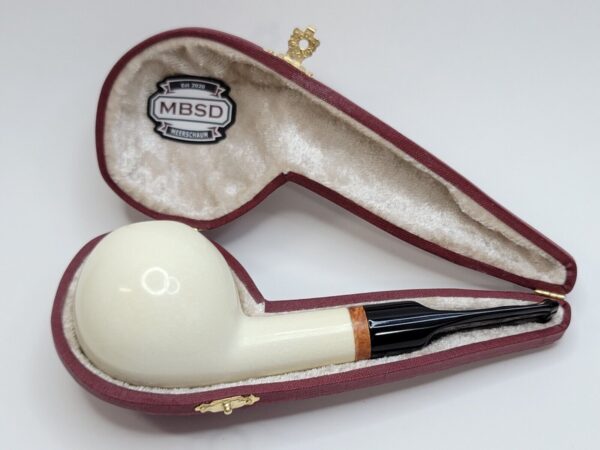 MBSD Meerschaum Deluxe Straight Ball Block Meerschaum Tobacco Pipe, 9mm Filter [SOLD OUT] - Image 5