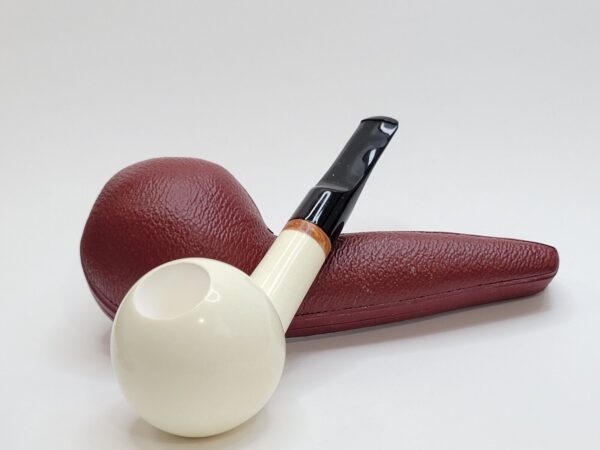 MBSD Meerschaum Deluxe Straight Ball Block Meerschaum Tobacco Pipe, 9mm Filter [SOLD OUT] - Image 6