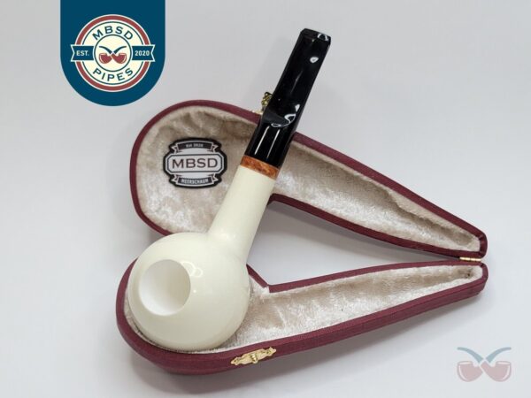 MBSD Meerschaum Deluxe Straight Ball Block Meerschaum Tobacco Pipe, 9mm Filter [SOLD OUT]
