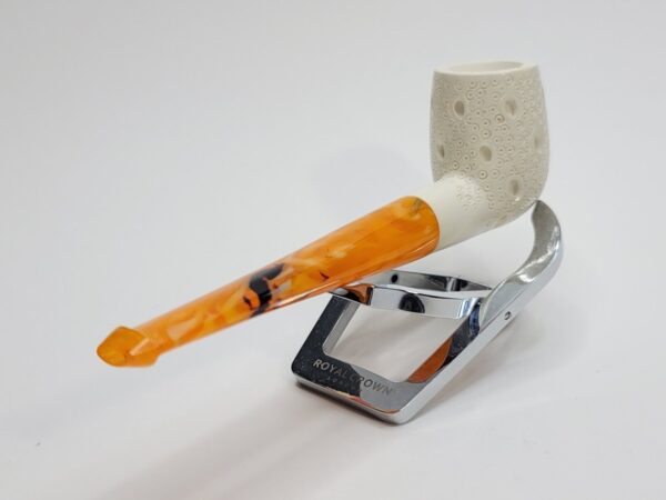 MBSD Meerschaum Straight Lattice Billiard Block Meerschaum Tobacco Pipe, Fitted [SOLD OUT] - Image 12
