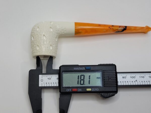 MBSD Meerschaum Straight Lattice Billiard Block Meerschaum Tobacco Pipe, Fitted [SOLD OUT] - Image 14