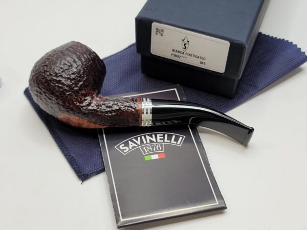 Savinelli Bianca 645 KS Rusticated Bent Brandy Briar Tobacco Pipe, 6mm [SOLD OUT] - Image 3