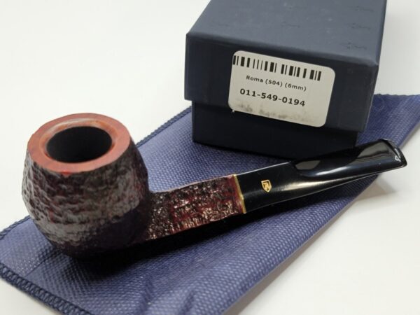Savinelli Roma 504 Rusticated Straight Bulldog Briar Tobacco Pipe, 6mm, Italy - Image 5