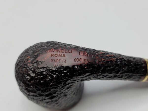 Savinelli Roma Lucite 606 KS Sandblasted Bent Billiard Briar Tobacco Pipe, 6mm [SOLD OUT] - Image 15