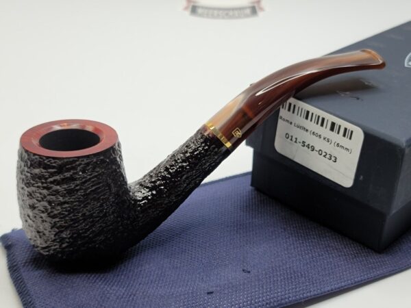 Savinelli Roma Lucite 606 KS Sandblasted Bent Billiard Briar Tobacco Pipe, 6mm [SOLD OUT] - Image 4